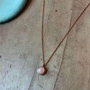 Shinola Gold Necklace with Opal Pendant